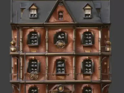 Steampunk Victorian Residential Building 3D Model Low-poly 3D model