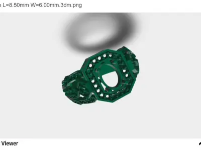 Men Ring With Oval Cut Center Stone 3D print model