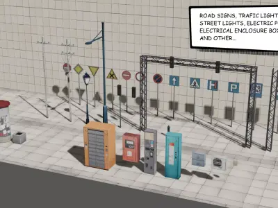 Low poly anime city pack Low-poly 3D model