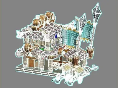 Cartoon architecture  Cartoon Town 3D model