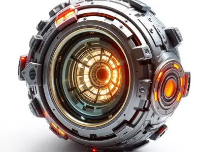 Futuristic SciFi Mechanical Orb Model Pack Low-poly 3D model