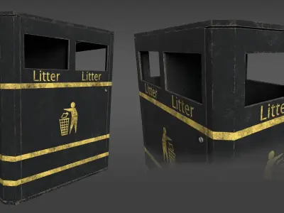 Derby E Double Litter Bin 3D model