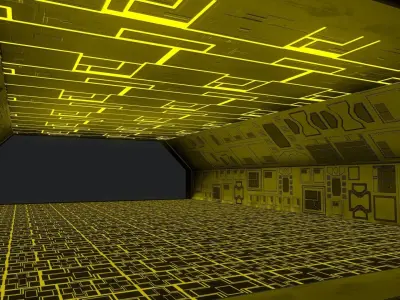 Low Poly Sci-fi Tunnel Low-poly 3D model