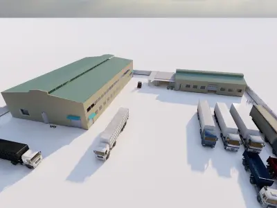 Warehouse-Warehouse Building 3D model 12