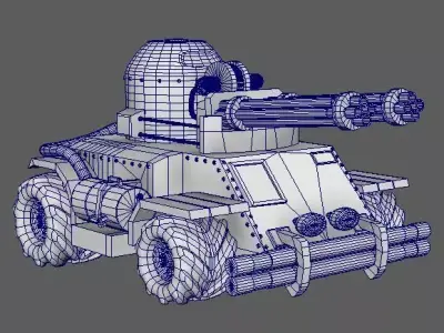 Gattling tank 3D Model 3D model