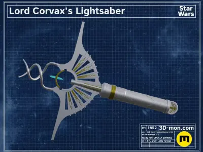 Lord Corvax lightsaber 3D print model