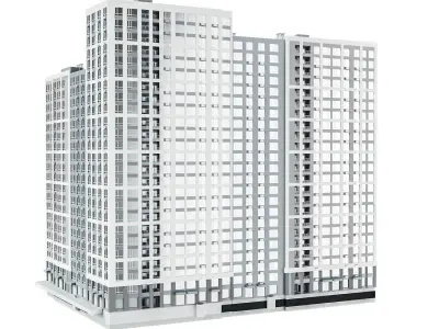 Modern residential building 3D model