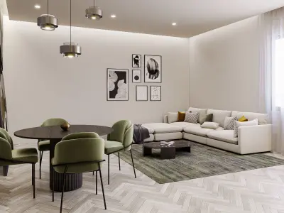 interior livingroom scene 07 3D model