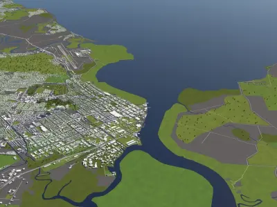 Cairns Australia 50x50km 3D City Map 3D model