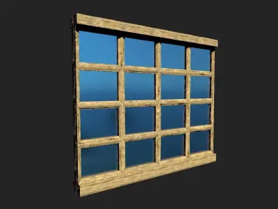 Generic Wooden Window Low-poly 3D model