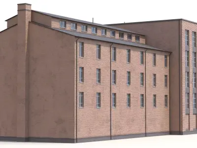 Residential Building 2 PBR Low-poly 3D model