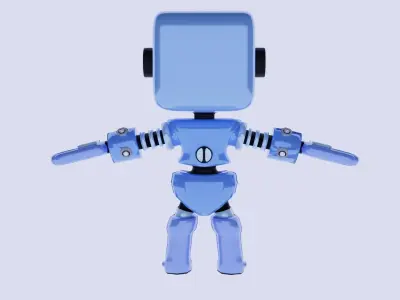 Stylized Robot Low-poly 3D model