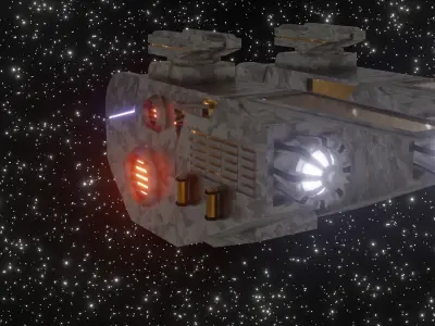 LowPoly SciFi SpaceShip Low-poly 3D model