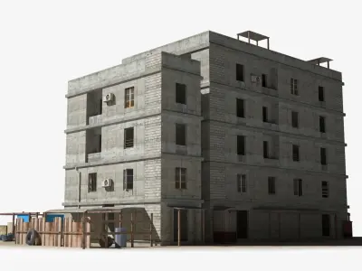 Slum x24 Low-poly 3D model