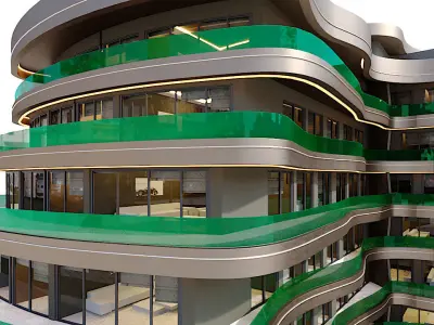 Modern Residential Building 10 3D model