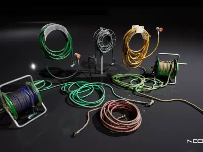 Old Garden Hoses Low-poly 3D model