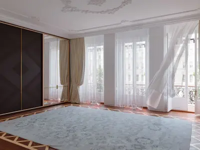 Interior - Classic Room with outside background 3D model