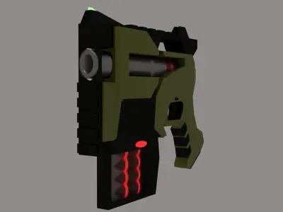 Concept sci-fi gun Low-poly 3D model