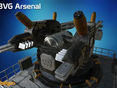 Railgun - HQ Low-poly 3D model