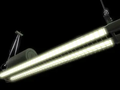 Industrial Fluorescent Light Low-poly 3D model