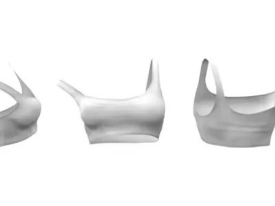 Off Shoulder Crop Top Low-poly 3D model