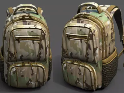 Backpack Generic military human bag storqge scifi briefcase  Low-poly 3D model
