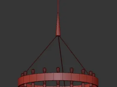 Candelaria chandelier with light bulbs hanging from it 3D model