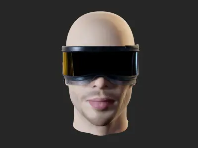Futuristic scifi cyberpunk goggles - head not included 3D model