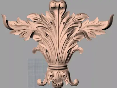 Door decorative flower 3D STL model used for CNC router E013 3D model
