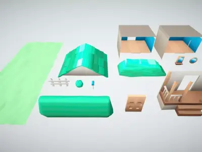 Simple House Low-poly 3D model