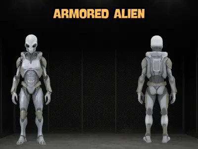 ALIEN RIGGED MODELS PACK Low-poly 3D model