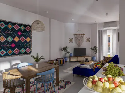 Hotel Unit interior scene  3D model