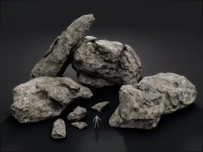 Boulders - Asset Pack Low-poly 3D model