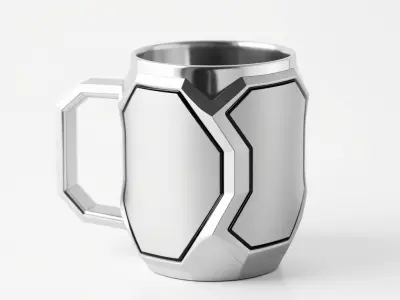 Futuristic Geometric Mug D Model Pack Low-poly 3D model