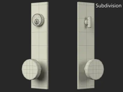 Tumalo Brass Knob Exterior Door Hardware 3D model