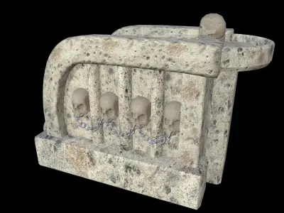 Fontain Medieval v2 Low-poly 3D model