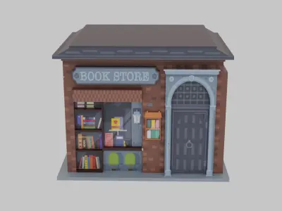Book Store Low-poly 3D model