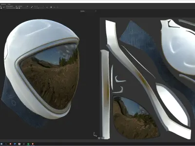 SpaceX Space Suit Helmet - 4k PBR textures Low-poly 3D model