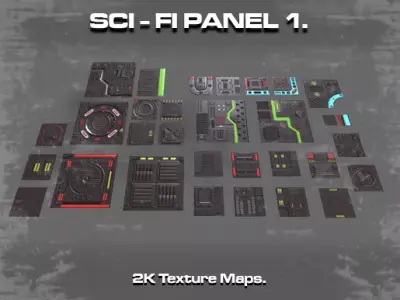SCI - FI Panel 1 Low-poly 3D model