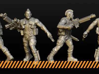 Jungle Fighters team1 3D print model