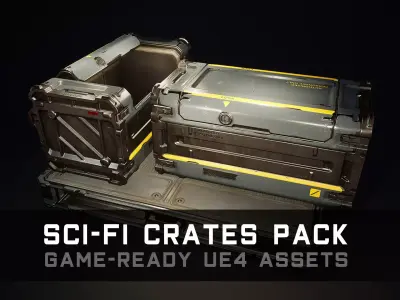 Sci-Fi Crates Pack - Game-Ready UE4 Assets Low-poly 3D model