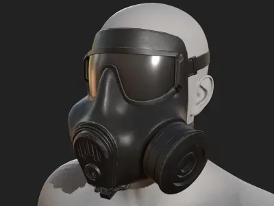 Gas mask helmet scifi protection space millitary fantasy human  Low-poly 3D model