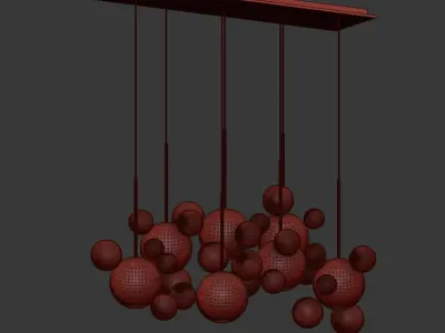 Giopato Coombes Bolle Zigzag Chandelier 34 Bubbles 3D model