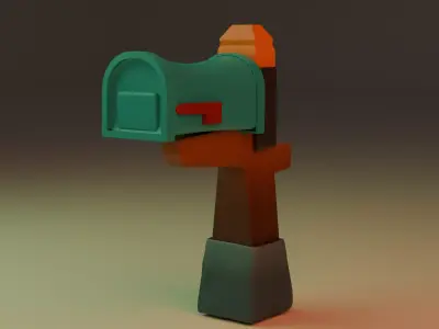 Mailbox 3D model Low-poly 3D model