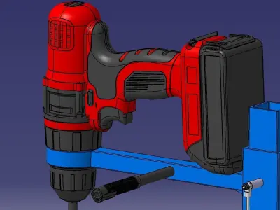 Electric hand drill modified rig 3D model