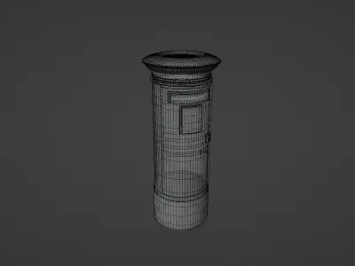  British Red Post Box 3D model 3D model