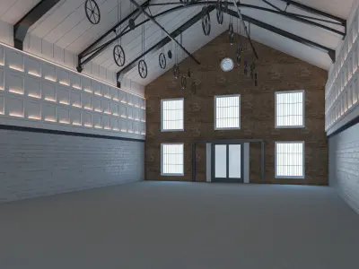 Modern Warehouse interior and exterior 2 3D model