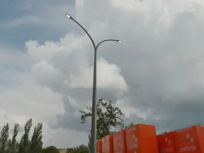 Street Light 12 version 16 10m with pole 4 Low-poly 3D model