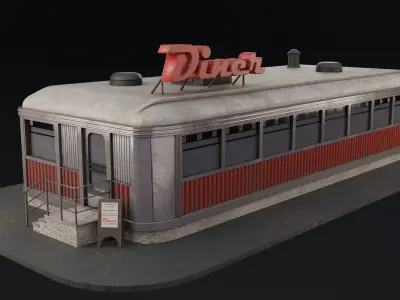 Diner Low-poly 3D model