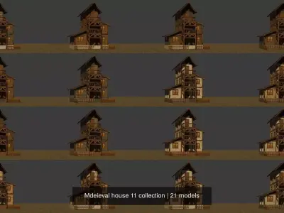 Mdeieval house 11 collection 3D Model Pack